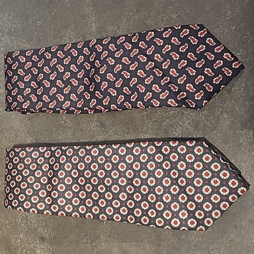 RALPH LAUREN HANDMADE IN ITALY SILK NECK TIES SET OF 2